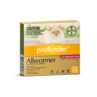 Profender Allwormer For Large Cats 5 To 8kgs (Pink) 2 Pipettes
