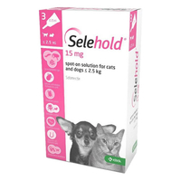 Selehold For Puppy/Kittens Upto 5.5lbs (Pink) 15mg/0.25ml 12 Pack