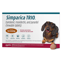 Simparica Trio For Dogs 11.1-22 Lbs (Caramel) 12 Chews