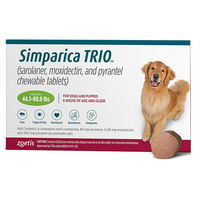 Simparica Trio For Dogs 44.1-88 Lbs (Green) 6 Chews