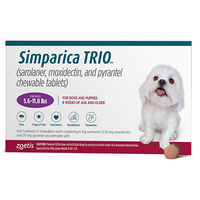 Simparica Trio For Dogs 5.6-11 Lbs (Purple) 6 Chews