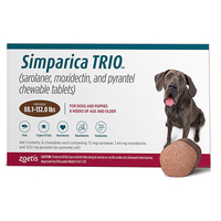 Simparica Trio For Dogs 88.1-132 Lbs (Brown) 12 Chews