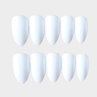 24Pcs/Set Solid Pointed Toe Detachable Wear Fake Nail Set