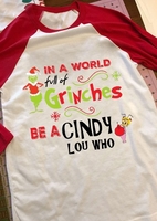 Christmas In A World Full Of Grinches Baseball T-Shirt Tee