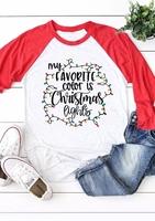Favorite Color Is Christmas Lights Baseball T-Shirt