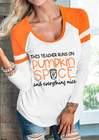 Halloween This Teacher Runs On Pumpkin Spice Baseball T-Shirt