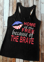 Home Of The Free Because Of The Brave Tank - Black