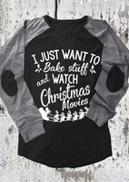 I Just Want To Bake Stuff Elbow Patch Baseball T-Shirt Tee