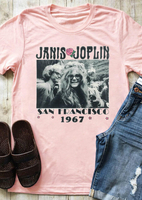 Janis Joplin San Francisco 1967 T-Shirt Tee - LightPink
