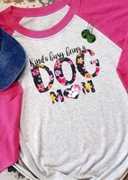 Kinda Busy Being A Dog Mom Floral Baseball T-Shirt Tee