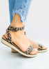 Leopard Printed Platform Buckle Strap Sandals - Leopard