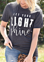 Let Your Light Shine T-Shirt Tee without Necklace - Dark Grey