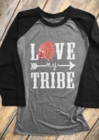 Love My Tribe Three Quarter Sleeve Baseball T-Shirt