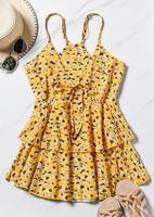 Printed Layered Camisole without Necklace - Yellow