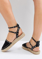Solid Ankle Strap Round Toe Platform Sandals - Black