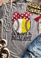 Take Me Out To The Ballgame Baseball T-Shirt Tee - Gray