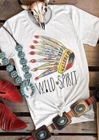 Wild Spirit Indian Feather Headdress Arrow T-Shirt