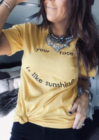 Your Face Is Like Sunshine T-Shirt Tee without Necklace - Light Yellow