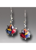1 Pair Colorful Bohemian Metal Detail Earrings