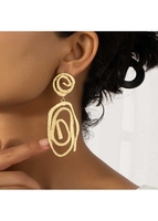 1 Pair Geometric Design Gold Alloy Earrings