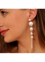 1 Pair Pearl Gold Metal Detail Earrings