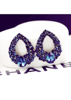 1 Pair Teardrop Dark Blue Earrings