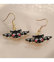 Bat Halloween Design Alloy Black Earrings
