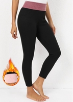 Black High Waisted Elastic Waist Ankle Length Leggings
