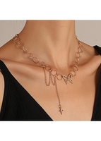 Butterfly Design Metal Detail Gold Necklace