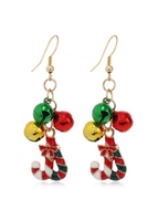 Christmas Bells Bowknot Metal Detail Red Earrings