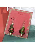Christmas Tree Star Detail Green Earrings