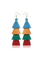 Color Block Tassel Detail Bohemia Earrings