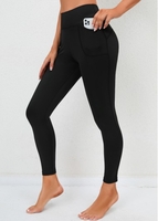 Double Side Pockets High Waisted Black Leggings
