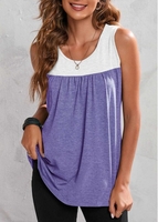 Dusty Purple Wide Strap Contrast Tank Top