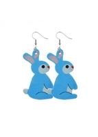 Easter Design Blue Bunny Detail Earrings