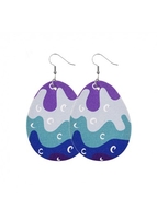 Easter Eggs Design Blue Contrast Earrings