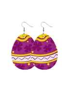 Easter Eggs Design Purple Contrast Earrings