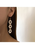 Floral Shape Pearl Gold Earrings for Women