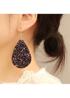 Halloween Black Teardrop Design Sequin Earrings