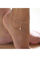Heart Pendant Gold Metal Detail Anklet