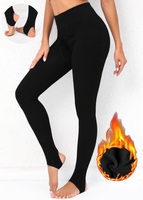 High Waisted Fleece Thickening Black Leggings