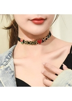 Letter Heart Deign Rose Detail Necklace