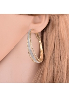 Metal Detail Gold Round Retro Earrings