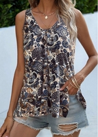 Multi Color Tribal Print Tank Top