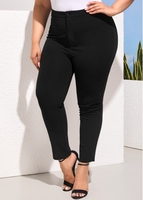 Plus Size High Waist Black Pants