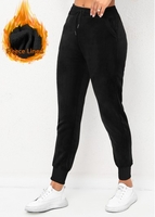 Pocket Drawastring Black High Waisted Jogger Pants