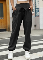Pocket Jogger Drawastring High Waisted Black Pants