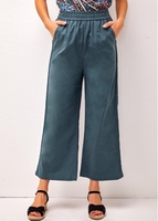 Pockets Peacock Blue High Waisted Pants
