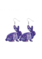 Purple Rabbit Design Easter Earrings for Women