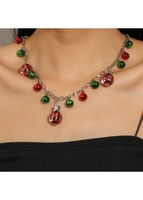 Red Contrast Bells Design Round Necklace